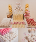 Masute cu dulciuri pentru nunta, decorate cu mesaje si indicatoare